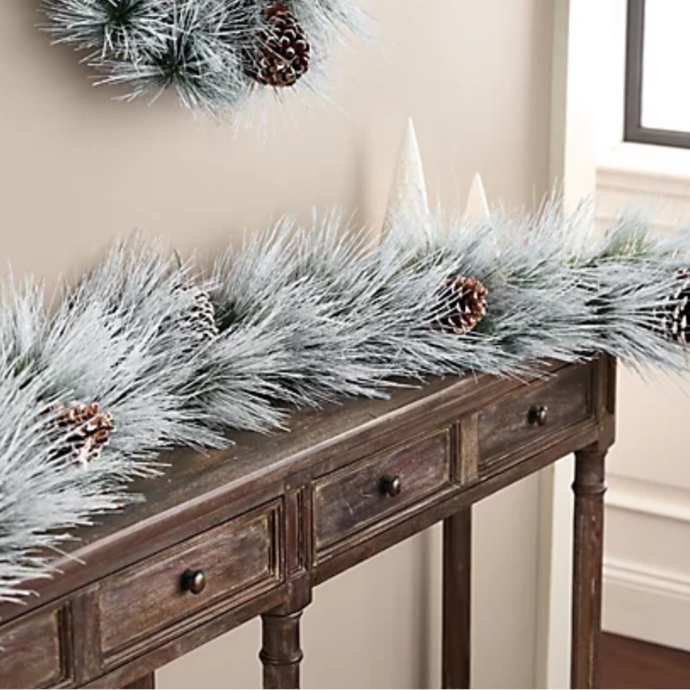 Wicker Park White Tip Long Needle Pine Garland